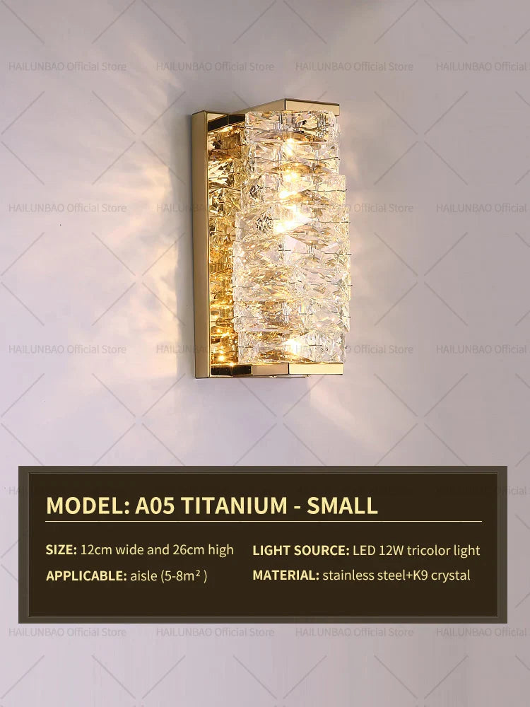 Afralia™ Crystal Wall Lamp: Elegant Living Room TV Background Bedroom Bedside Light