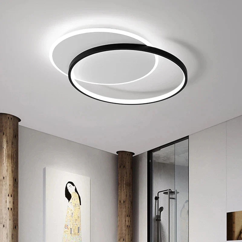 Afralia™ Minimalist LED Ceiling Lamp Ring Chandelier for Bedroom Living Room Study Loft