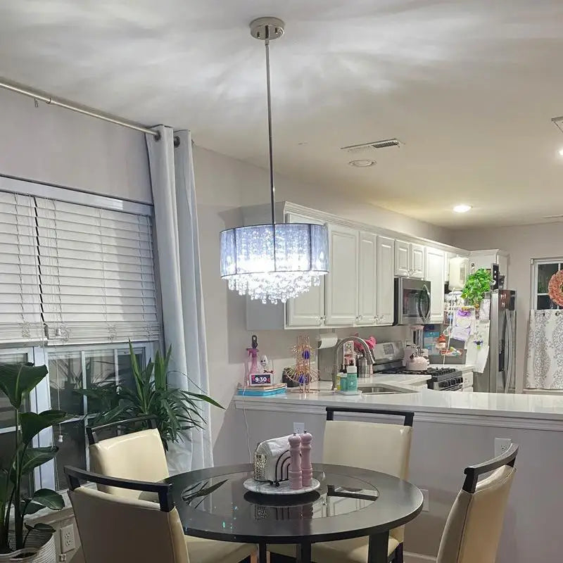 Afralia™ Crystal Fabric Pendant Lamp: Modern Minimalist Style for Bedroom, Study Room & Restaurant.