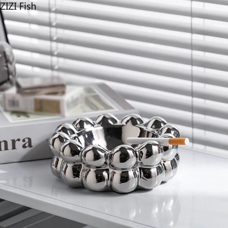 Afralia™ Ceramic Circle Ashtray for Weed Smoking - Stylish Office Table Accessory