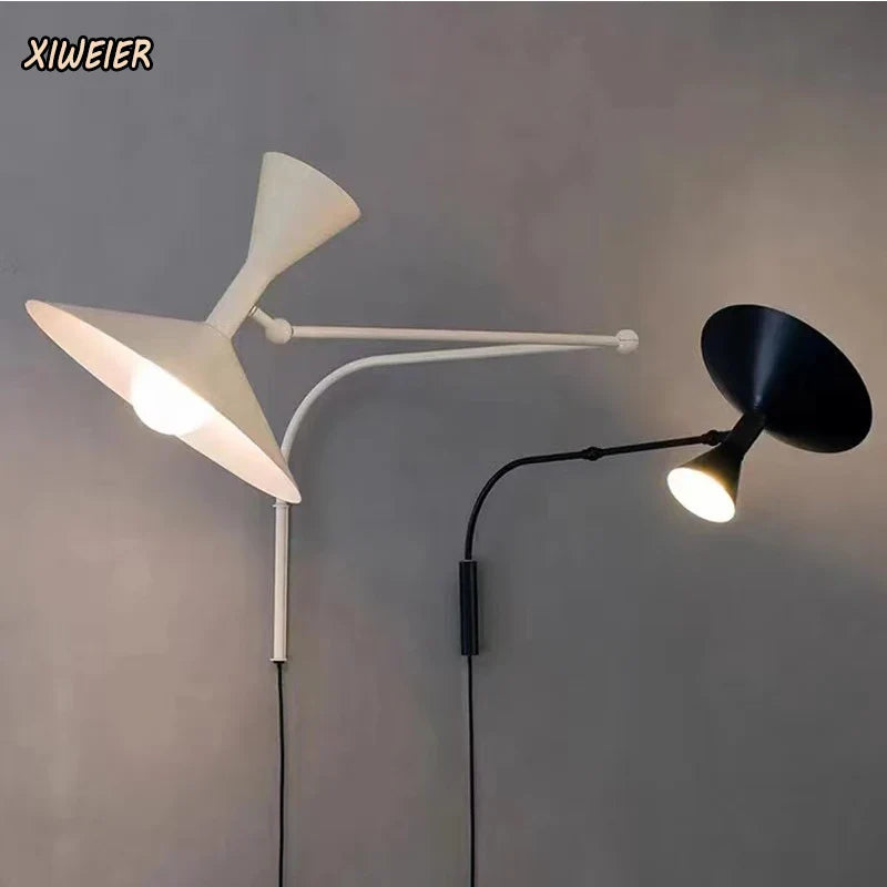 Afralia™ Rotating Horn Wall Lamp for Living Room Bedroom Sofa Bedside