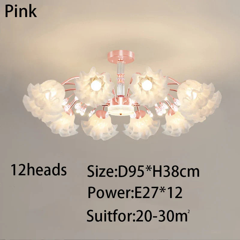 Afralia™ Modern E27 Flower Chandelier for Living Room, Bedroom, and Restaurant