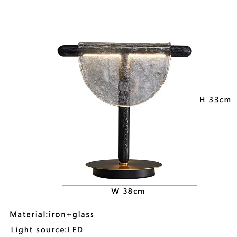 Afralia™ Amber Glass Table Lamp: Nordic Minimalist LED Nightstand Decor