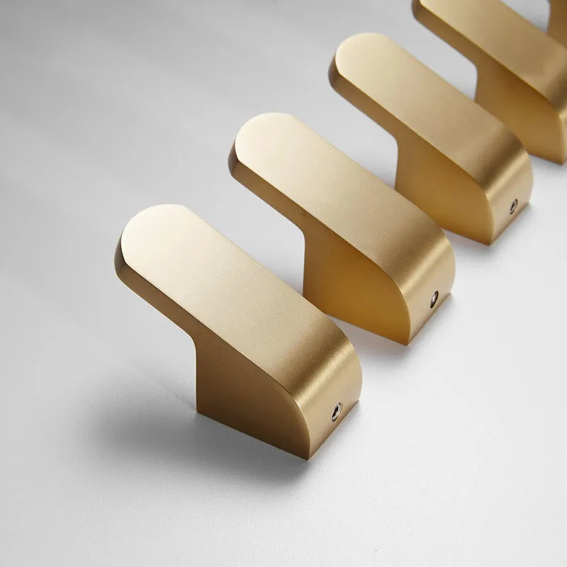 Afralia™ Aluminum Towel & Robe Hook Set: Brushed Gold Kitchen Bathroom Hanger Holder