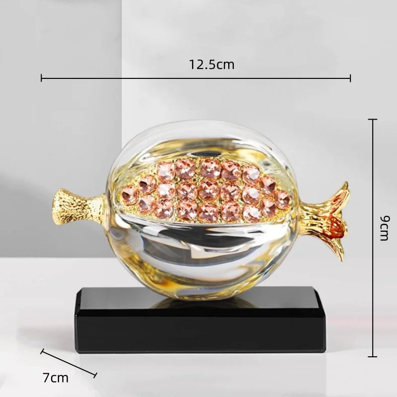 Afralia™ Crystal Pomegranate Figurine | Transparent Fruit Sculpture for Home Decoration