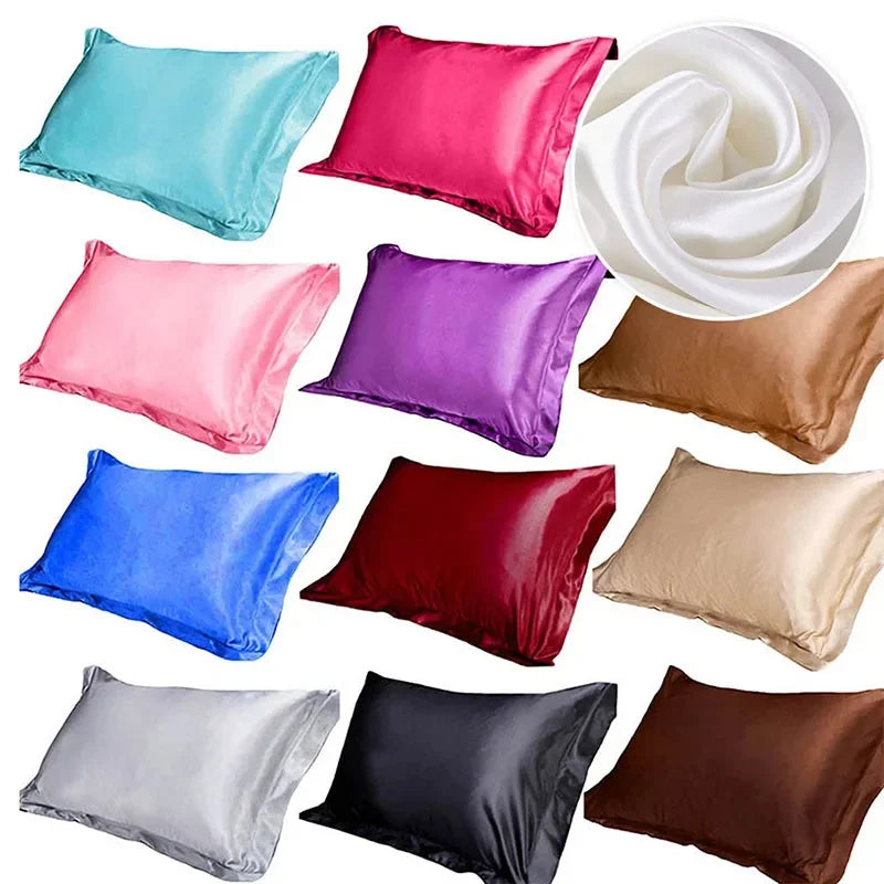 Afralia™ Soft Satin Pillowcase Set of 1, 48x74cm, Pure Emulation Silk, Solid Color