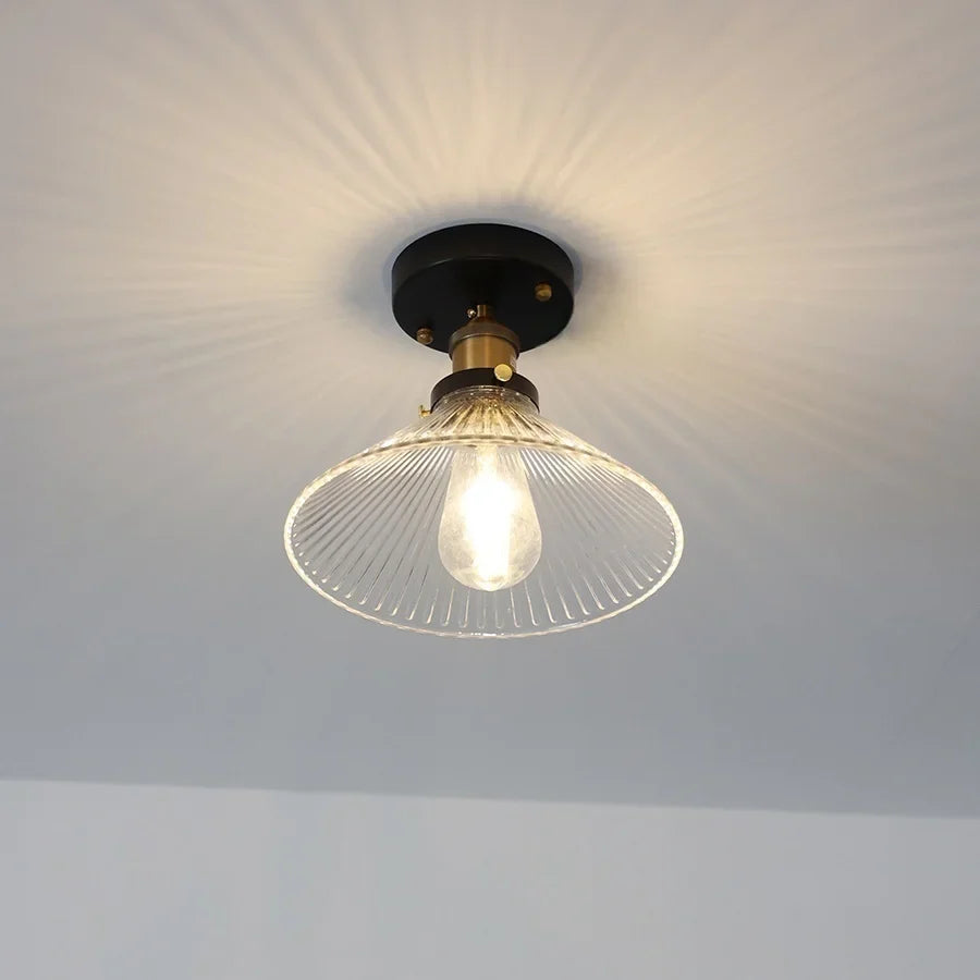 Afralia™ Clear Glass LED Ceiling Lamp Copper Socket Modern Nordic Style Lighting