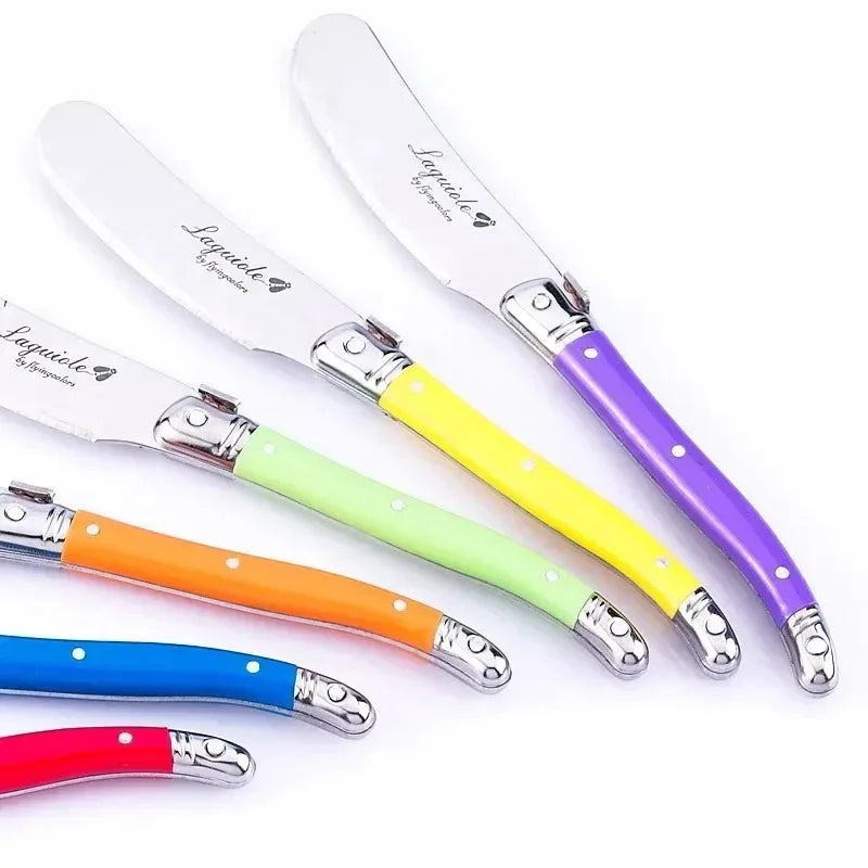 Afralia™ Rainbow Laguiole Butter Knife Set of 4 - Kitchen Cheese Dessert Spreaders