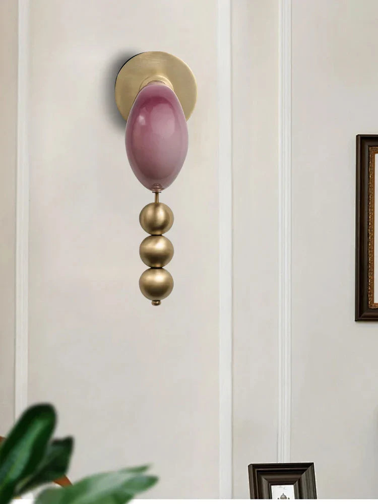 Afralia™ Brass Curve Glass Wall Lamp Bedside Lamps Luxury Wall Mounted Lighting