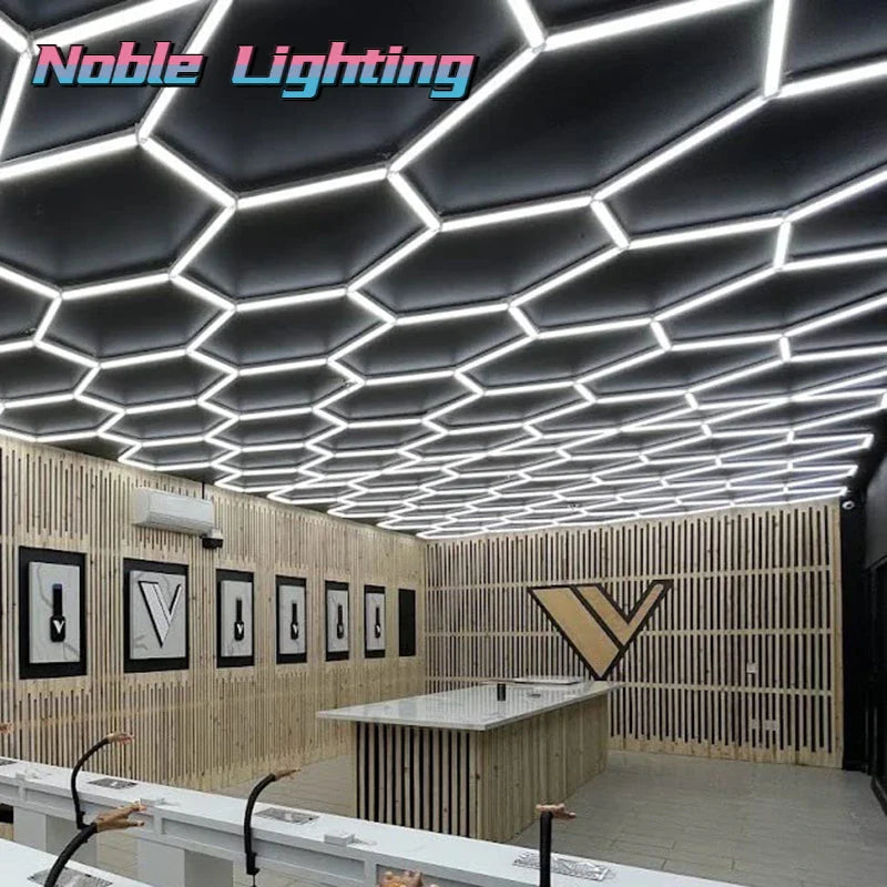 Afralia™ Honeycomb LED Ceiling Lights for Car Detailing and Game Room