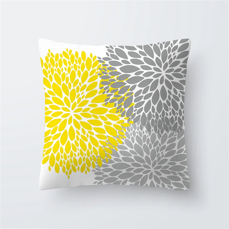 Afralia™ Geometric Pineapple Letter Yellow Polyester Pillow Case - Stripe Sofa Cover