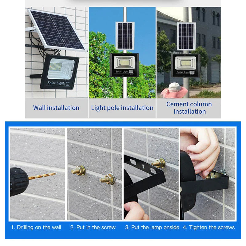 Afralia™ Solar LED Floodlight: Waterproof Solar Panel Spotlight for Outdoor Wall Garden Lighting