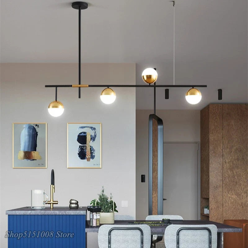 Afralia™ Glass Ball Pendant Lamp Modern LED Hanging Light Fixture