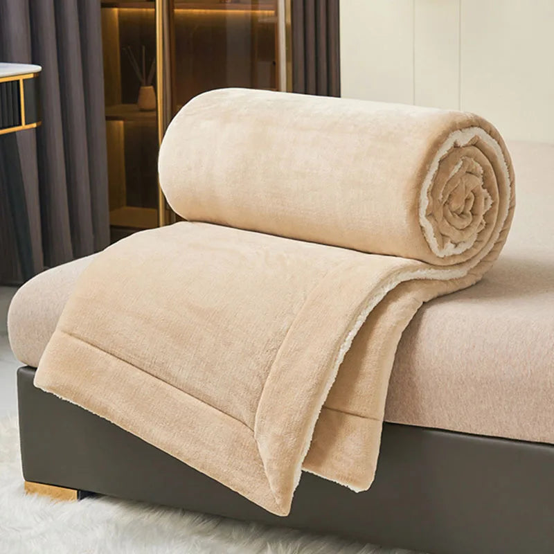 Afralia™ Warm Lamb Fleece Double Layer Blanket - Thick Milk Velvet Quilt