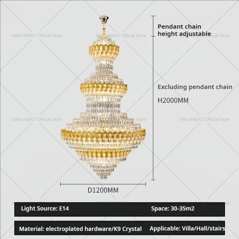 Afralia™ Deluxe Crystal Chandelier for Chic European Villa Living Room & Hotel Luxury