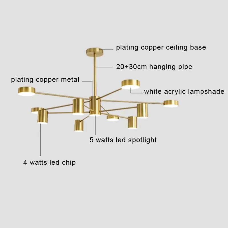 Afralia™ Modern LED Ceiling Chandelier for Living Room Home Decor