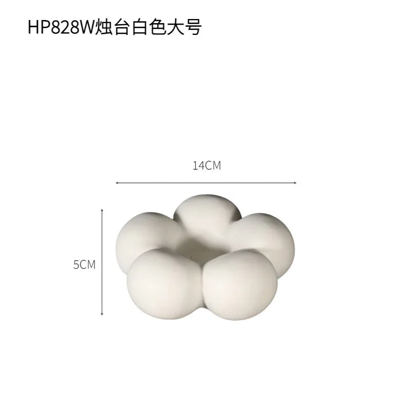 Afralia™ Ceramic Flower Candle Holder Candelabrum for Home Decor & Storage