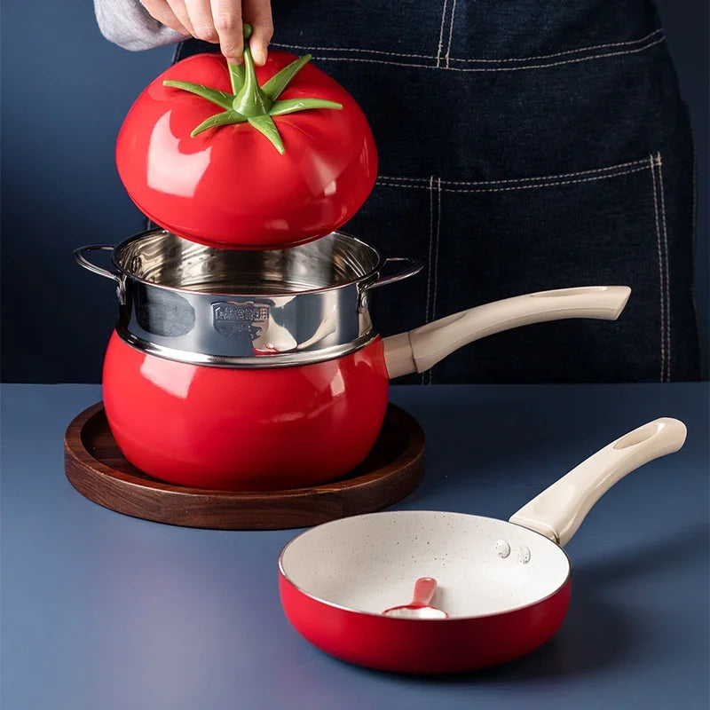 Afralia™ Tomato Cookware Set: Induction Cooker Nonstick Pots & Pans