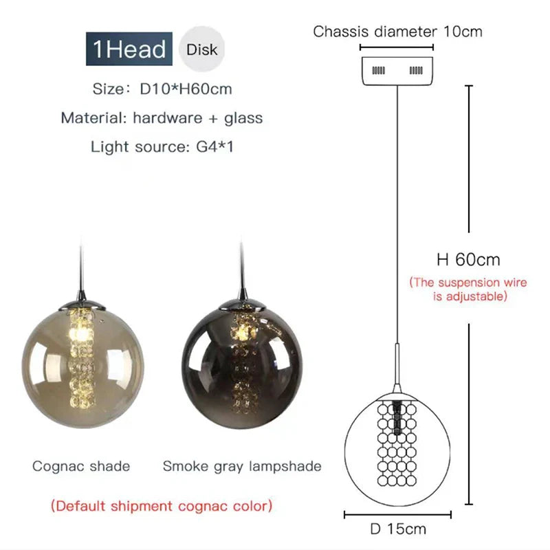 Afralia™ Modern Glass Ball Chandelier Spiral Light for Living Room, Staircase, Hotel, Villa