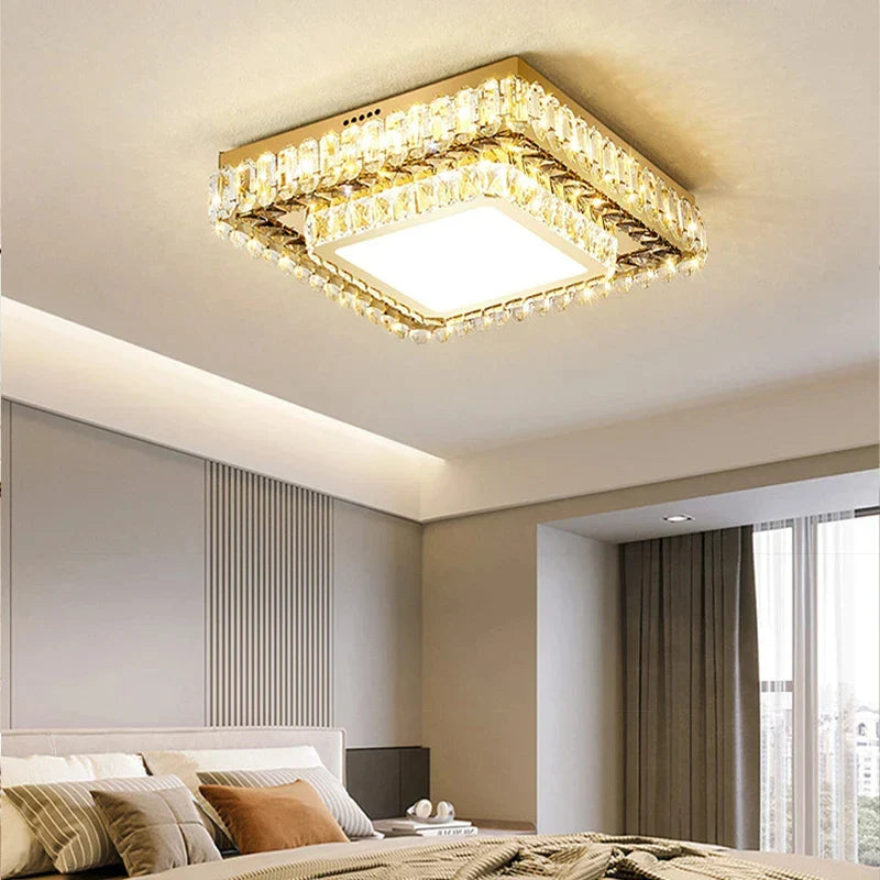 Afralia™ Crystal LED Ceiling Light: Modern European Design for Bedroom and Living Room Decor