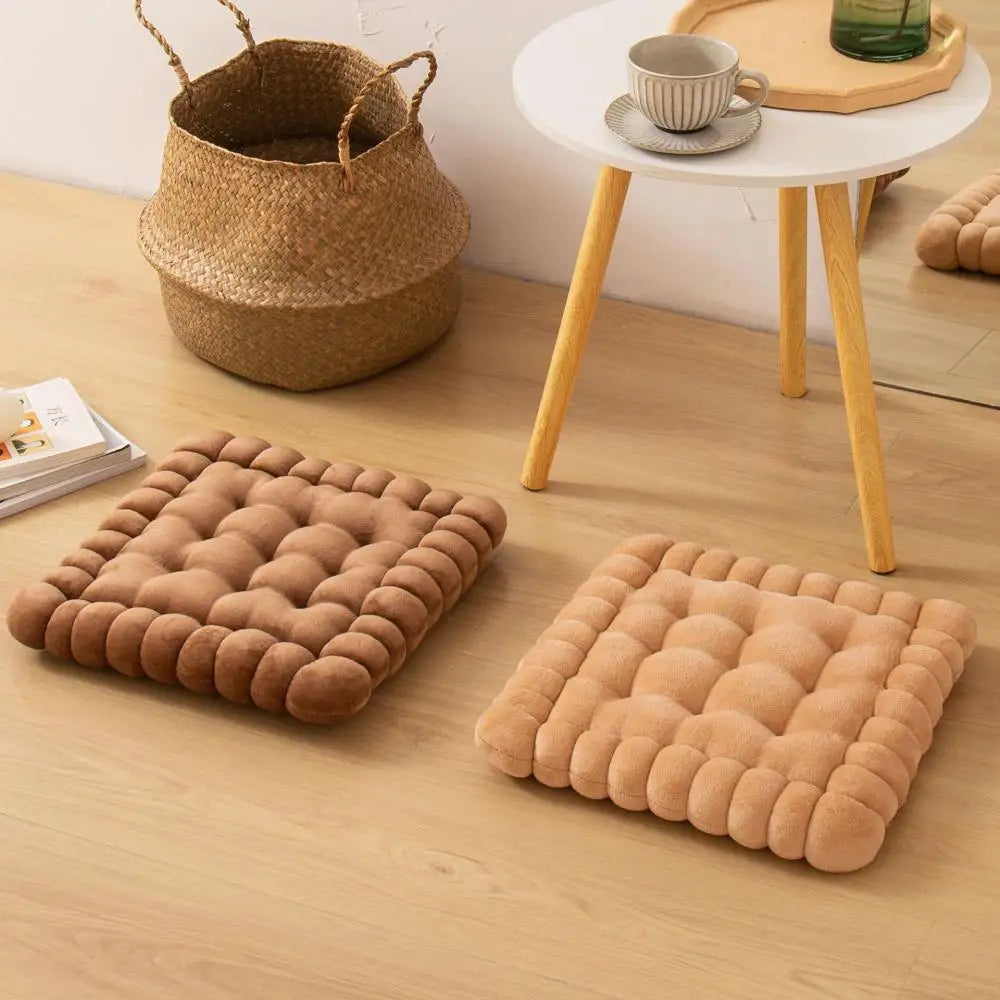 Afralia™ Cookie Biscuit Cushion Soft Square Pillow for Living Room Chair Decor