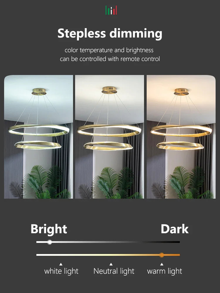 Afralia™ Modern Minimalist Circle Chandelier - Luxury Italian Ring Lamps