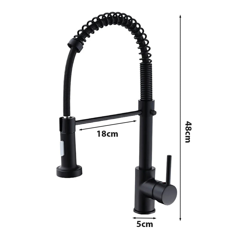 Afralia™ Matte Black Kitchen Faucet with Dual Modes Nozzle and Brass Spring