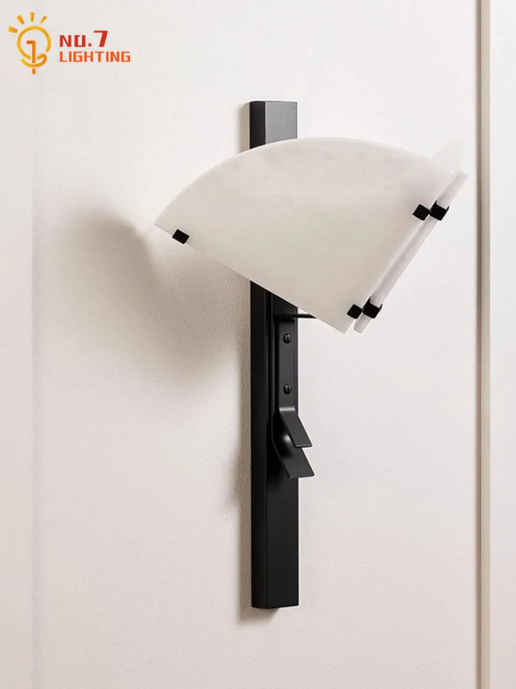 Afralia™ Marble Wall Lamp LED E14 Medieval Modern Art Decor Sconce