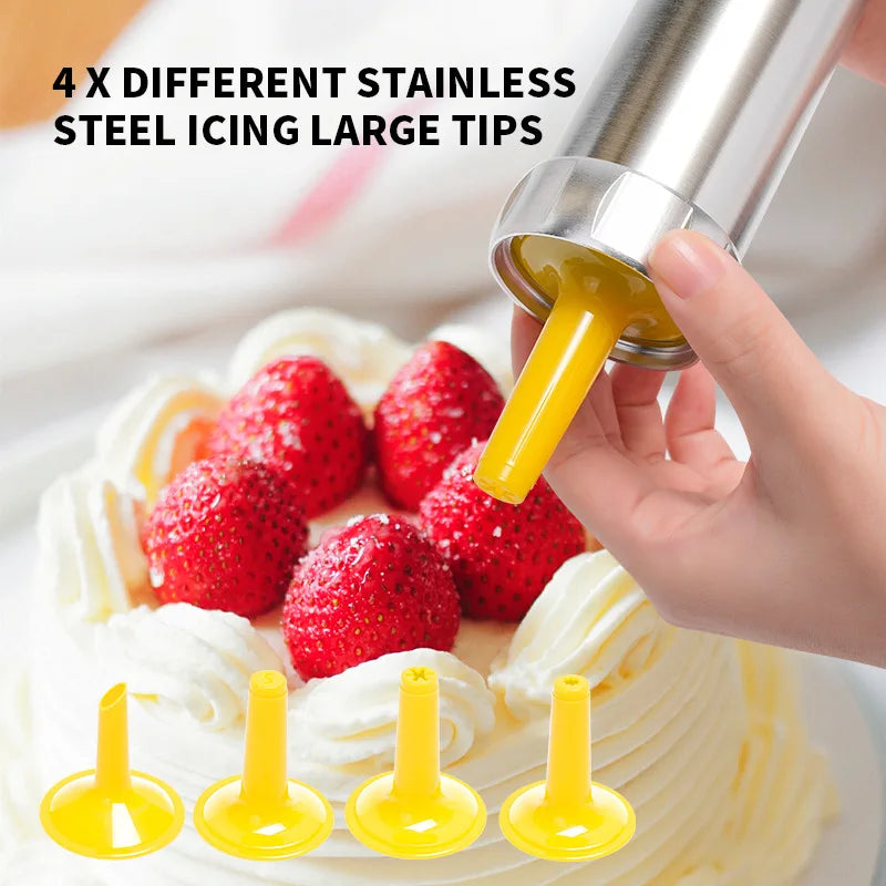 Afralia™ Stainless Steel Biscuit Maker Machine for Kitchen Pastry Syringe - Baking Tools