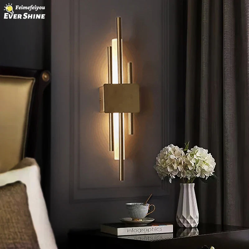 Afralia™ Nordic LED Indoor Wall Sconce Light Luxury Living Room Home Hotel Bedroom Decor