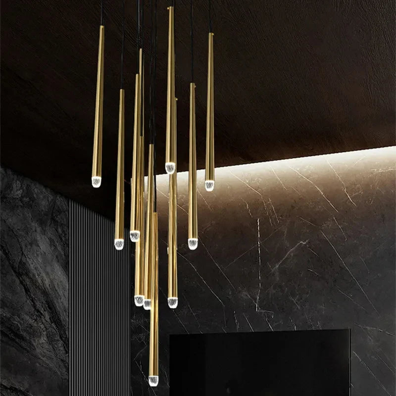 Afralia™ LED Chandelier: Modern, Dimmable Ceiling Light for Living Room, Kitchen, Staircase