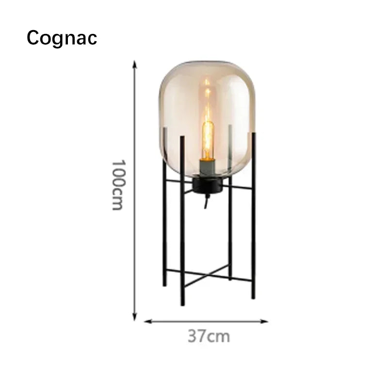 Afralia™ Modern Glass LED Floor Lamp for Living Room, Bedroom, Dining, and Home Decor