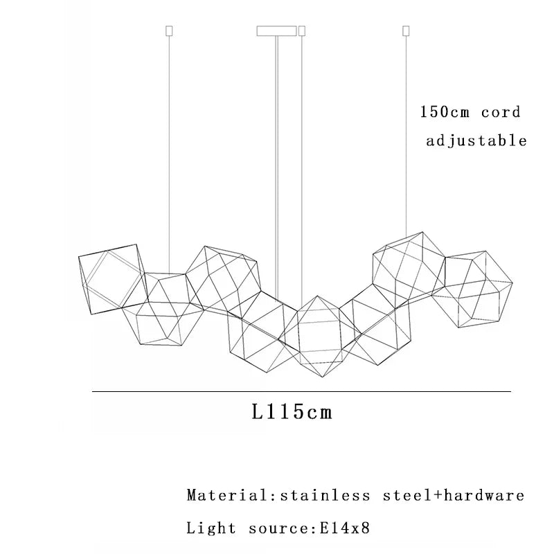 Afralia™ Stainless Steel Designer Ceiling Chandelier - Home Decor, Dining, Bar, Cafe Lighting