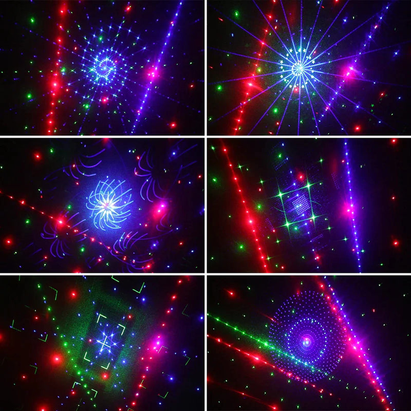 Afralia™ RGB Laser Strobe Beam Patterns Stage Light Projector for Party DJ Disco