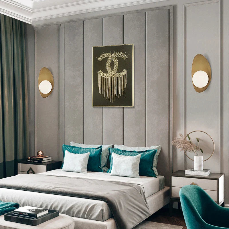 Afralia™ Luxury Yuanbao Iron Wall Lamp - Gold LED Light for Modern Spaces