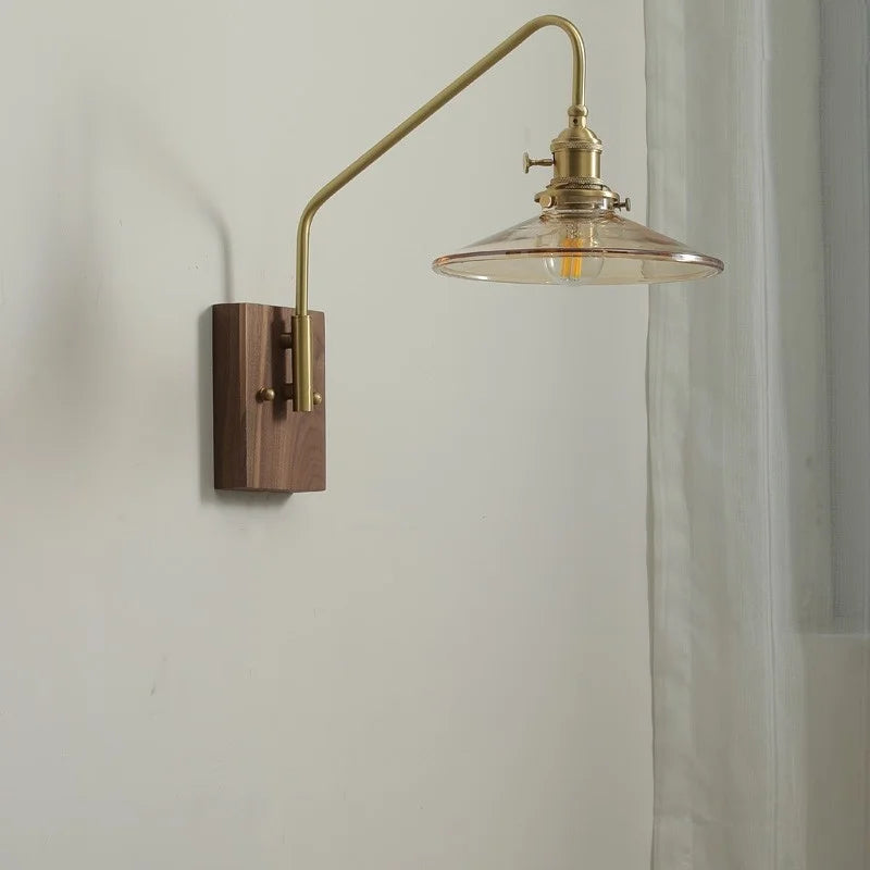 Afralia™ Glass Copper LED Wall Sconce Modern Stair Light Fixtures