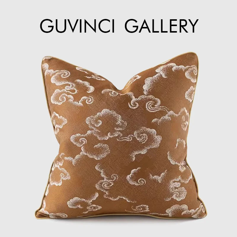 Afralia™ Auspicious Clouds Jacquard Throw Pillow Cover-Luxury Decorative Cushion Case