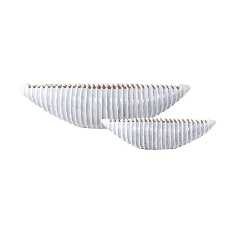 Afralia™ Striped Shell Clam Geometric Desktop Ornament Storage Figurine Decor