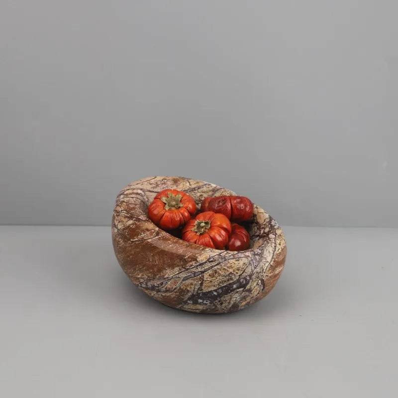 Afralia™ Marble Bird's Nest Bowl: Jewelry Necklace Storage Container & Home Decor