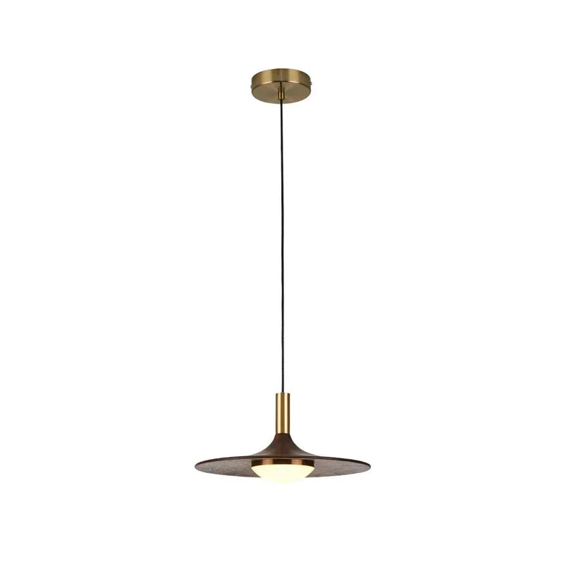 Afralia™ Flying Saucer Solid Wood Chandelier for Restaurant, Bedroom, Cafe - Nordic Copper