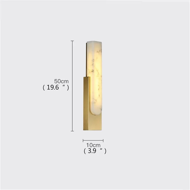 Afralia™ Nordic Marble LED Bedside Sconces | Modern Grey Metal Wall Light