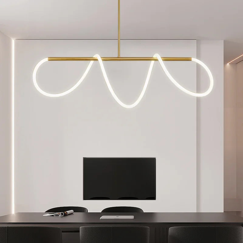 Afralia™ Silica Gold LED Pendant Lights - Minimalist Decor Chandeliers for Kitchen, Dining Room, Bar