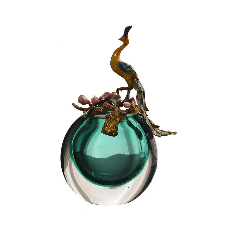 Afralia™ Ocean Heart Glass Vase: Glazed Enamel Art, High-End Decor for Living Room & Bedroom
