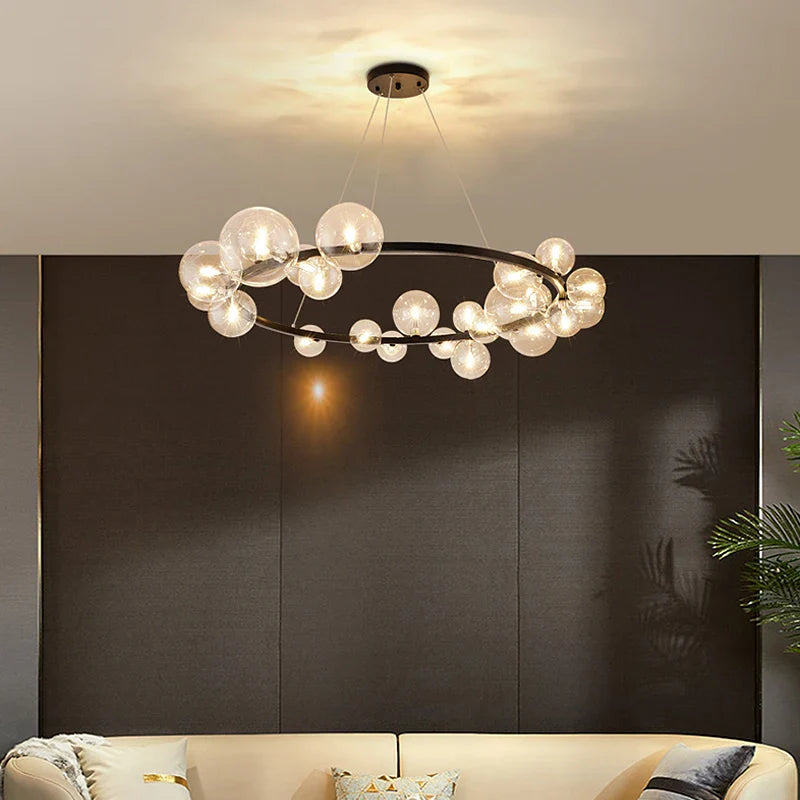 Afralia™ Nordic Glass Pendant Lights for Home Décor with Adjustable Wire and G9 Bulb
