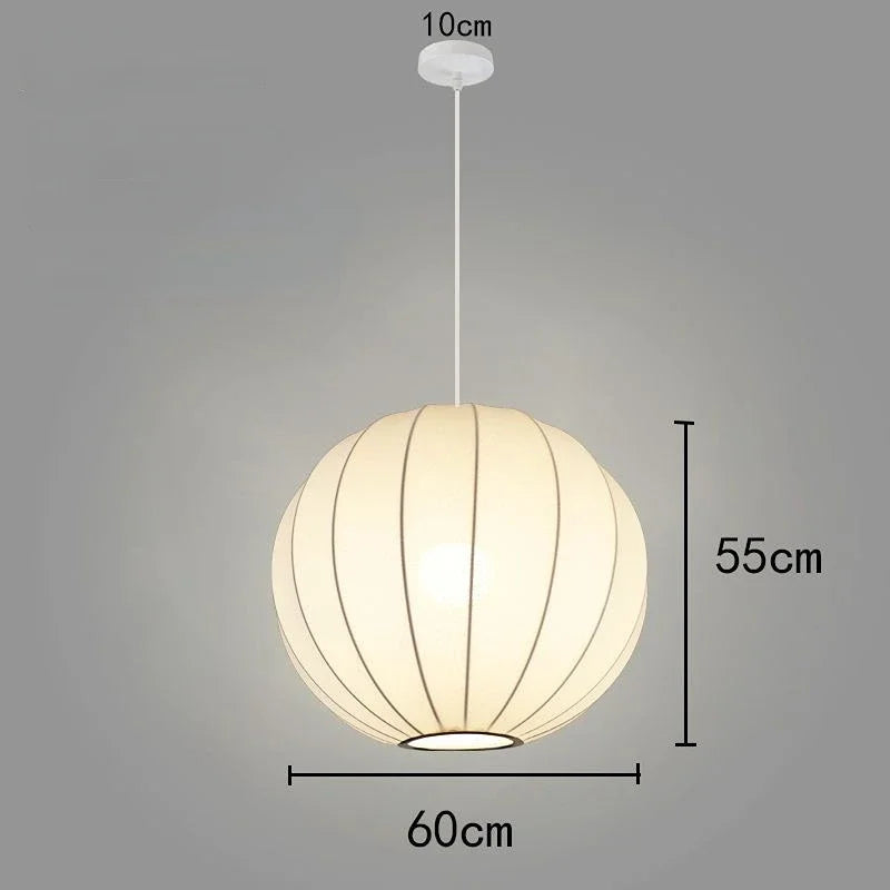 Afralia™ Nordic Fabric Lantern Pendant Chandelier for Bedroom Living Room Home Decor