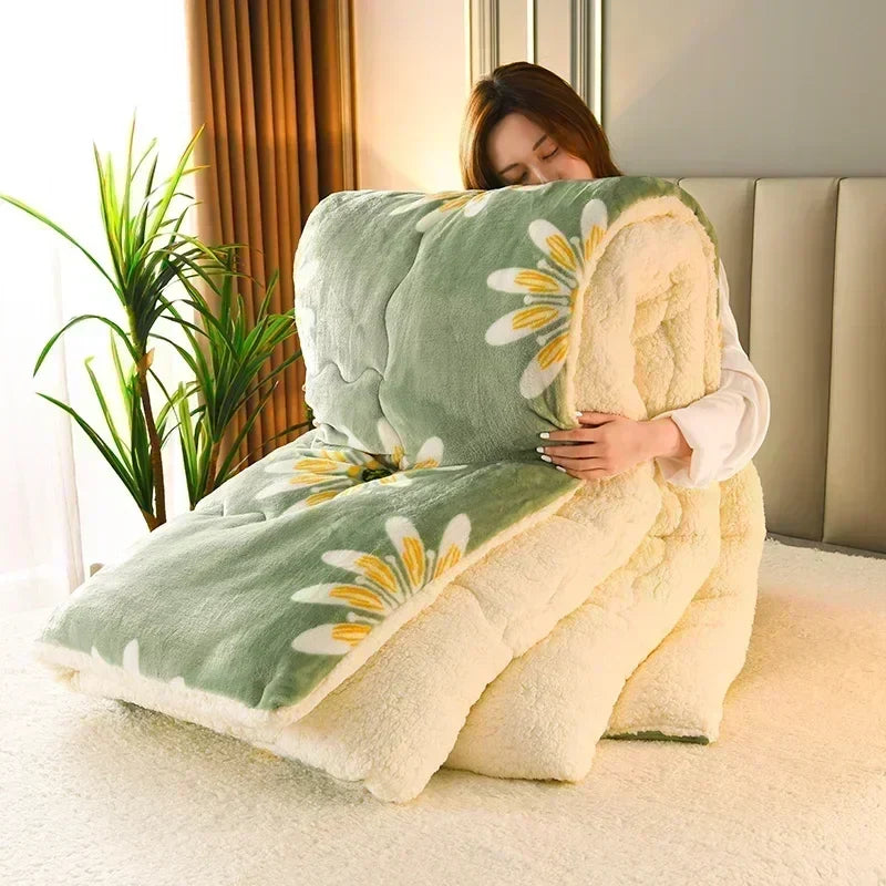 Afralia™ Super Thick Lambswool Bed Blanket for Winter Warmth & Comfort