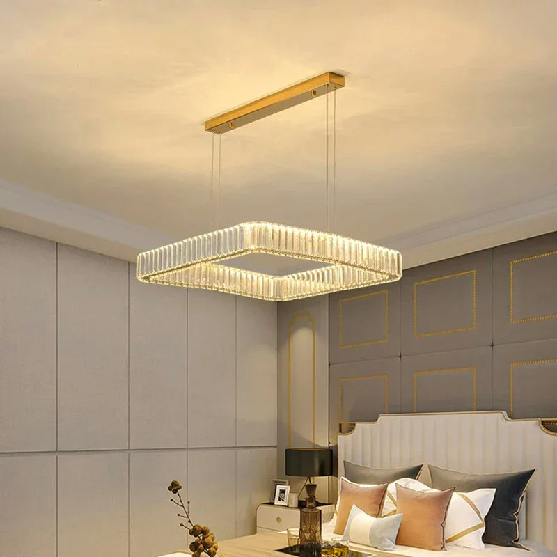 Afralia™ Crystal Chandelier: Luxury Living Room & Bedroom Pendant Light