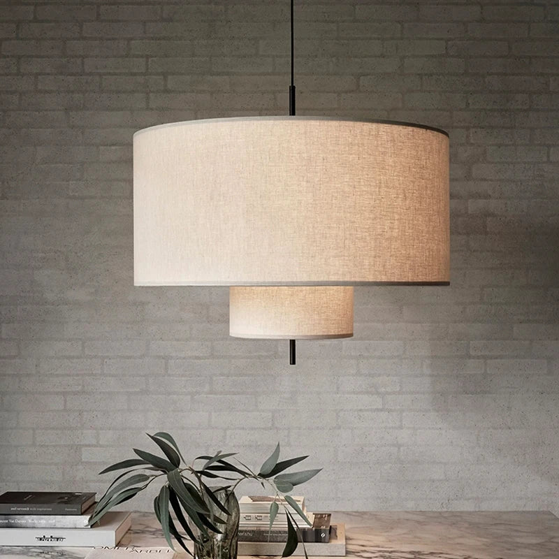 Afralia™ Fabric Chandelier LED Pendant Lights Nordic Minimalist for Living Dining Room