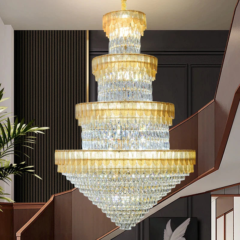 Afralia™ European-Style Duplex Villa Loft Crystal Chandelier - High-End Luxury Lighting Solution