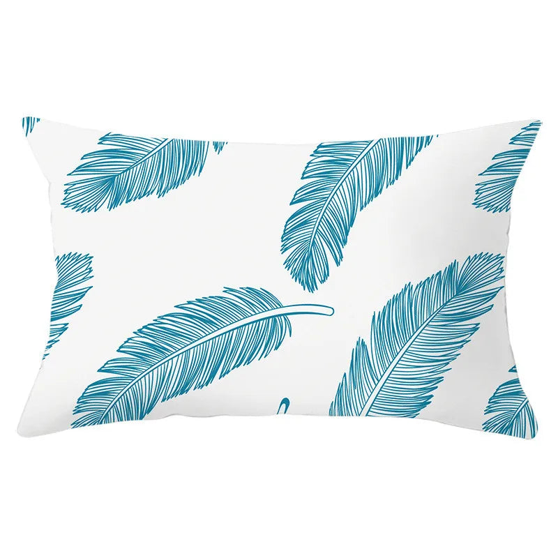 Afralia™ Feather Print Pillowcase - Home Decorative Sofa Cushions - Polyester Pillowcover